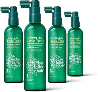 Thicker Fuller Hair, Nourishing Daily Scalp Tonic for Thin and Thinning Hair, 4 FL OZ (Pack of 4)