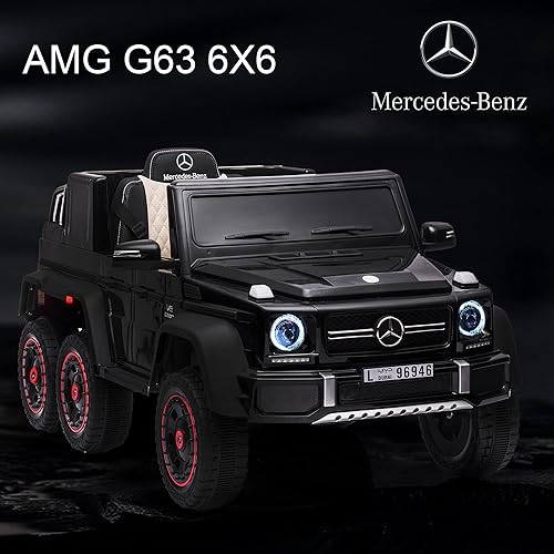 Miniatura 2 de Sesslife Autos de paseo para niños, auto eléctrico Mercedes-Benz con licencia para niños con amortiguador de 6 ruedas, juguete alimentado por