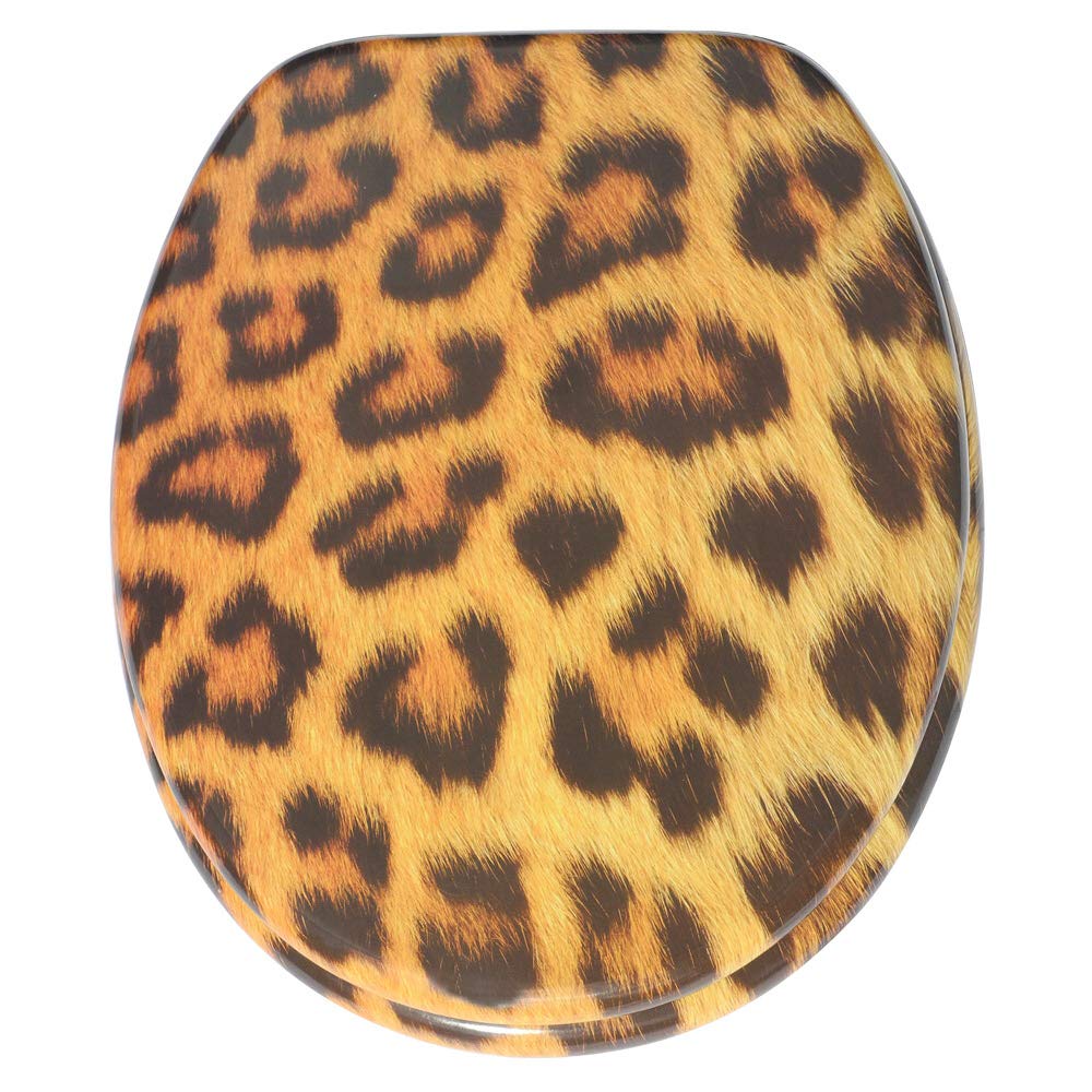 Sanilo Tapa de inodoro, gran selección de atractivos asientos para WC y duradera de madera (Leopardo)