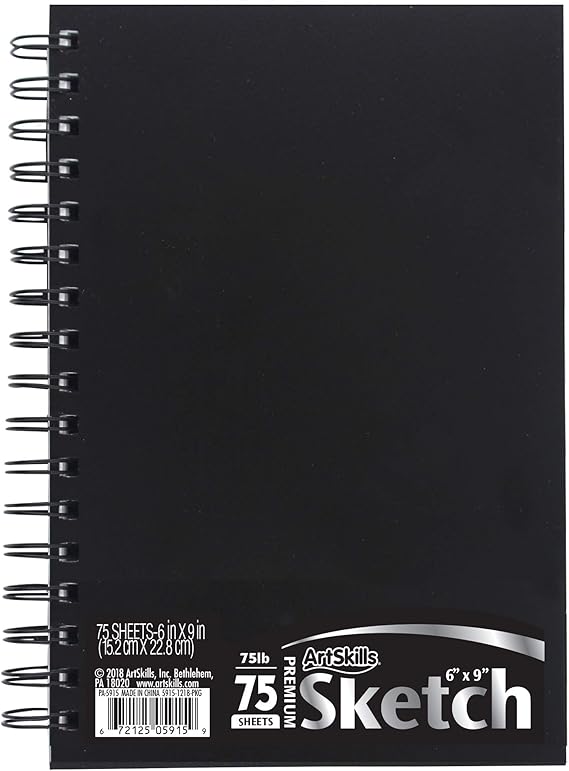 ArtSkills 6" x 9" Premium Sketch Pad SpiralBound Drawing