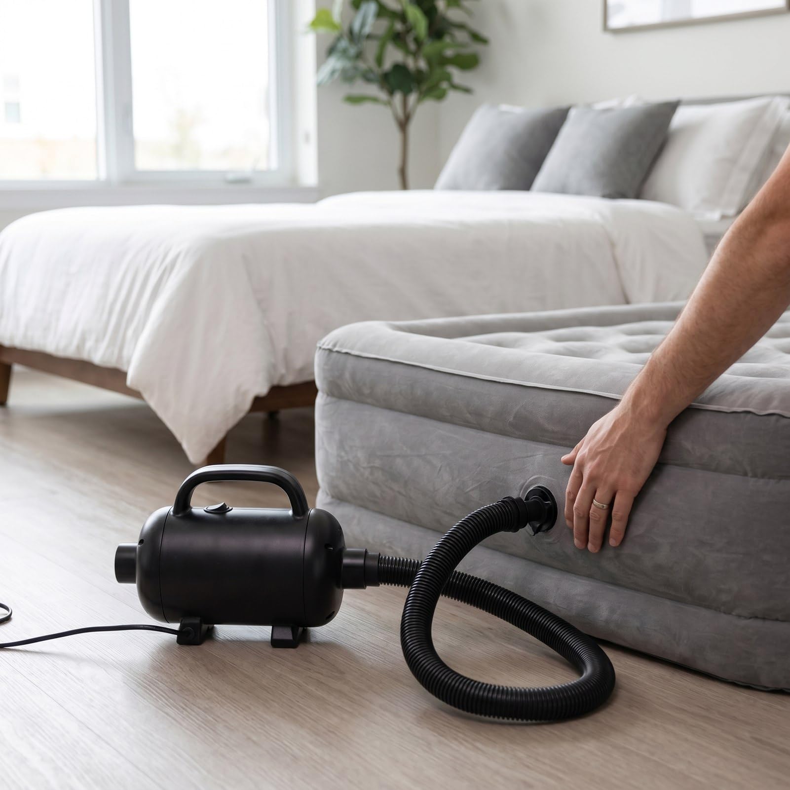 FTVOGUE Pompa Elektryczna do Powietrza, Wysoka Moc 600 W (wtyczka UE 220)