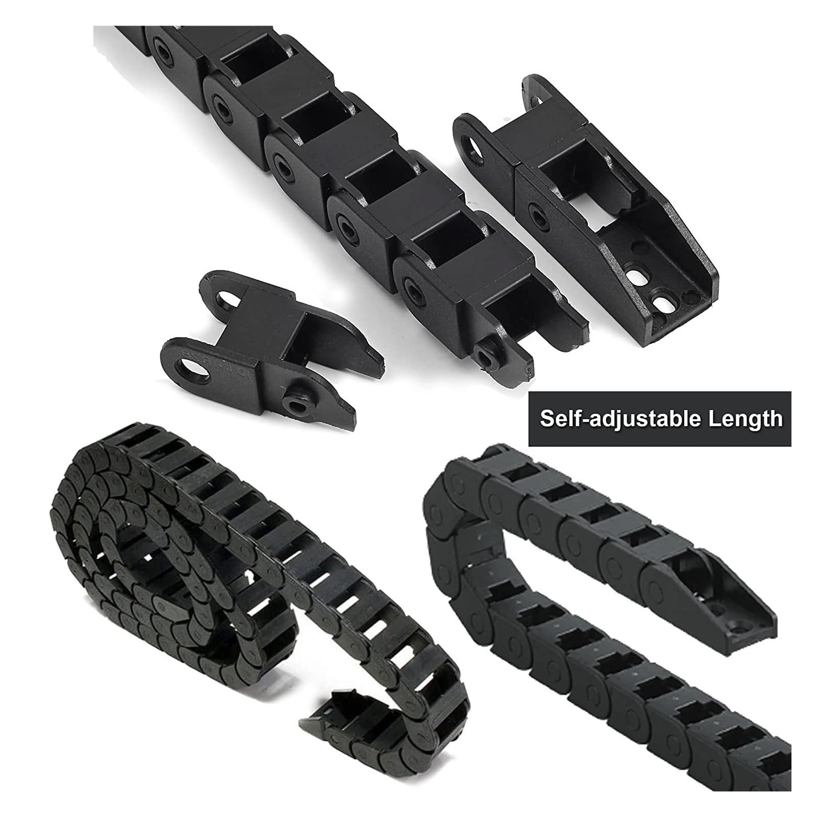 Cadenas portacables de 7 x 15, 10 x 20, 10 x 30 y 10 x 10 mm, tipo puente, de plástico, sin apertura, for transmisión de máquinas. | Cable Chain(10x20 mm)