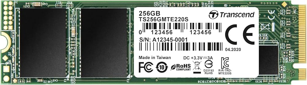 Transcend 256GB Nvme PCIe Gen3 X4 3, 500 MB/S 220S 80mm M.2 Solid State Drive - View 1