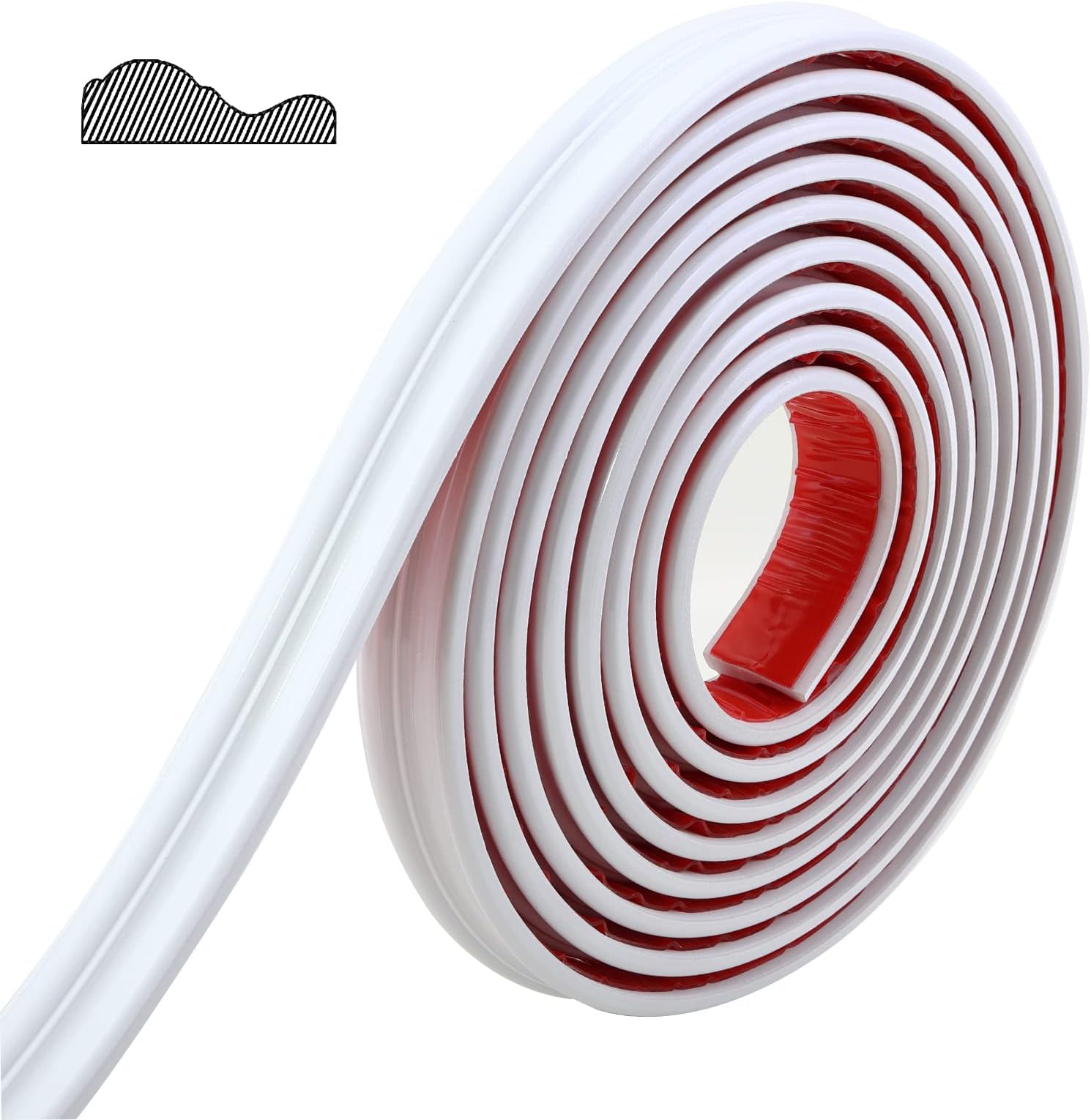 Wall Molding Trim & Chair Rail | Peel and Stick Self-Adhesive Panel Moulding | DIY Home Decor on The Cabinet Door Mirror Frame, 3m x 32mm White