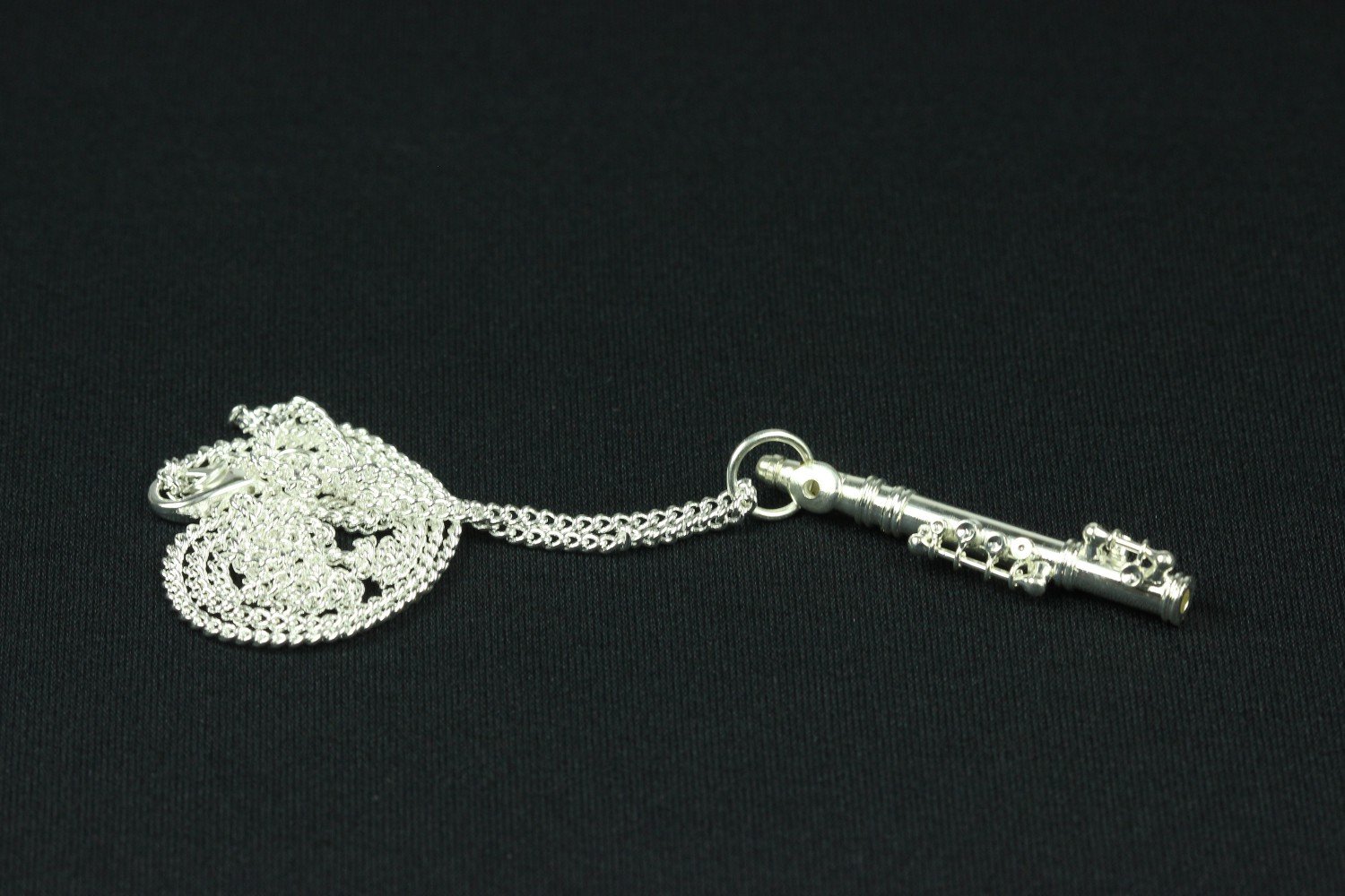 Miniblings Flauto flautista Collana - Fatto a Mano Gioielli Lunghezza I Pendente: 60cm - Fascia d'Argento Orchestra 4 cm + Box