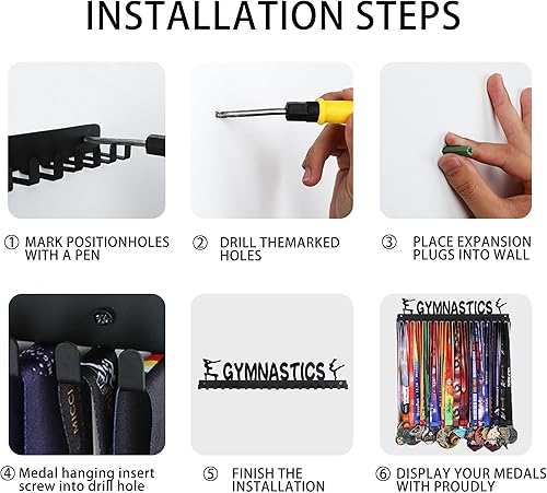 Vista 51 de Goutoports Soporte de exhibición para medallas, She Believed She Could She Did, colgador de pared personalizado para corredor de carreras 06 Gimnasia