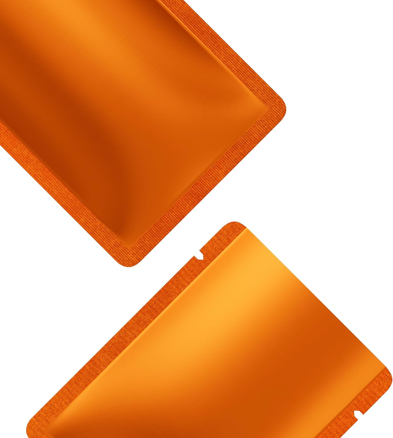 Double-Sided Matte Orange Aluminum Foil Smell Proof Small Sample Size Open Top Fill Packaging Bags for Beauty, Food, Coffee, Tea, Spices Products 2.56 inch x 3.35 inch (0.25oz) (500)