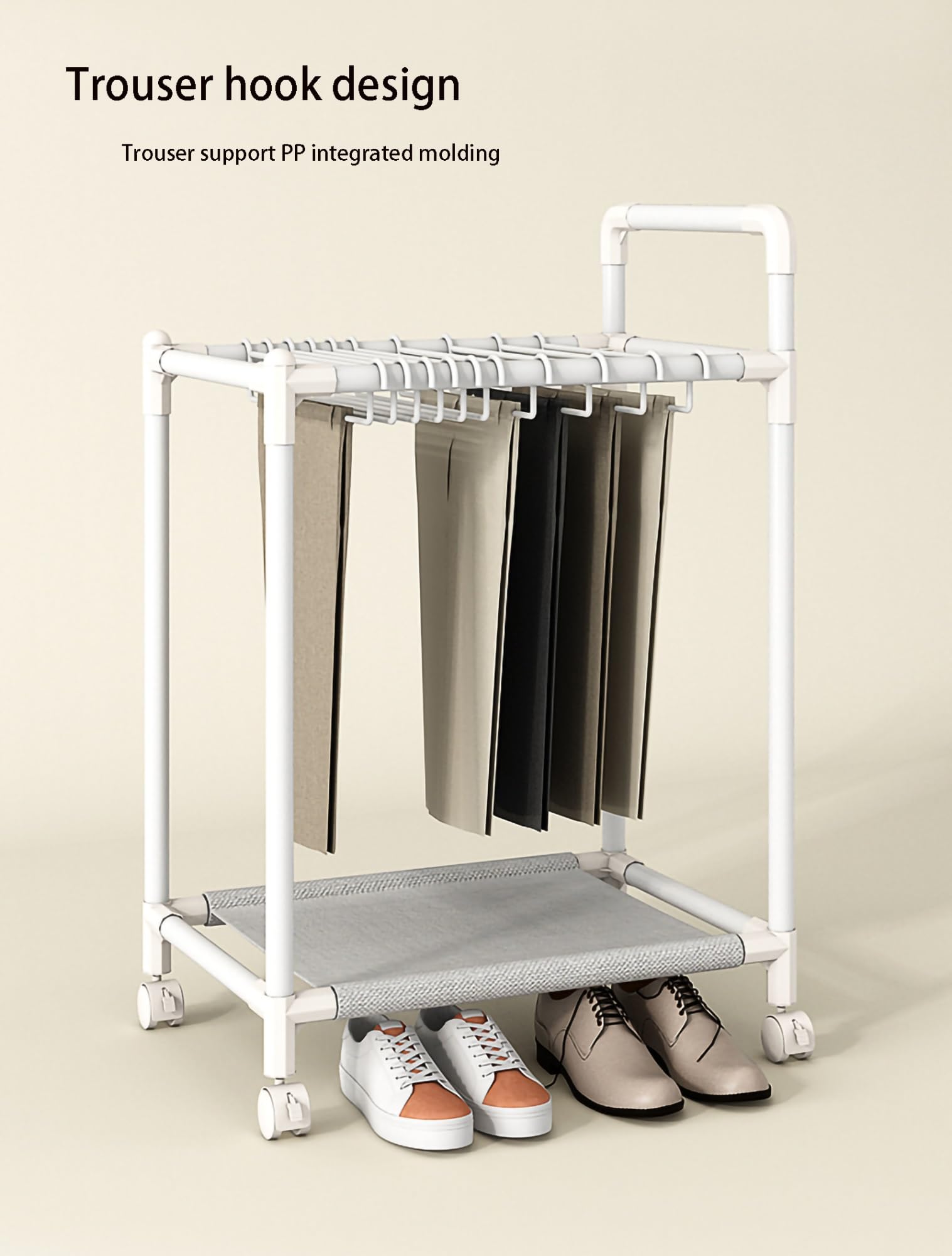 Hosenregal – bodenstehender, platzsparender Aufbewahrungsständer für Hosen und Schals, abnehmbares Design für effiziente Schrankorganisation