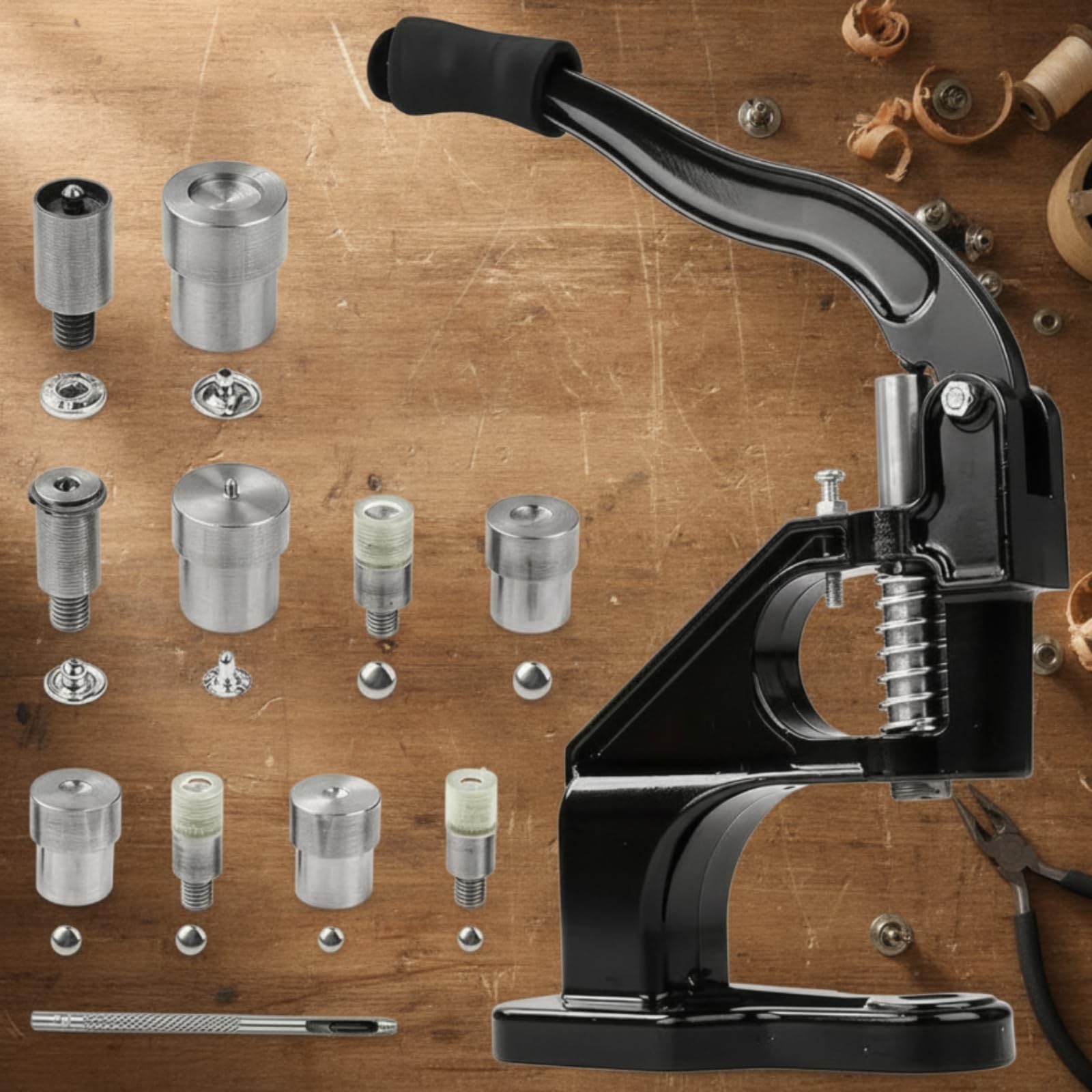 PETSOLA Remachadora Manual con Troqueles Ergonómico Máquina Remaches Portátil Herramienta Manual para Zapateros
