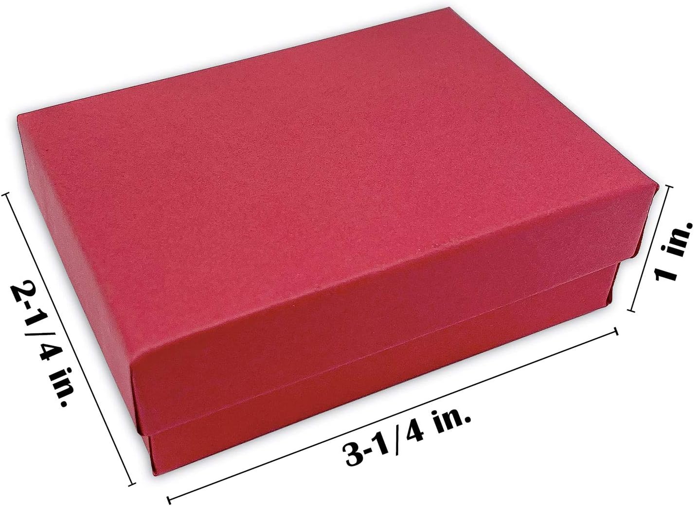 TheDisplayGuys - 25-Pack #32 Cotton Filled Cardboard Paper Jewelry Boxes Gift Case - Matte Red (3.3" x 2.3" x 1.0") - for Shipping or Storage - Image 2