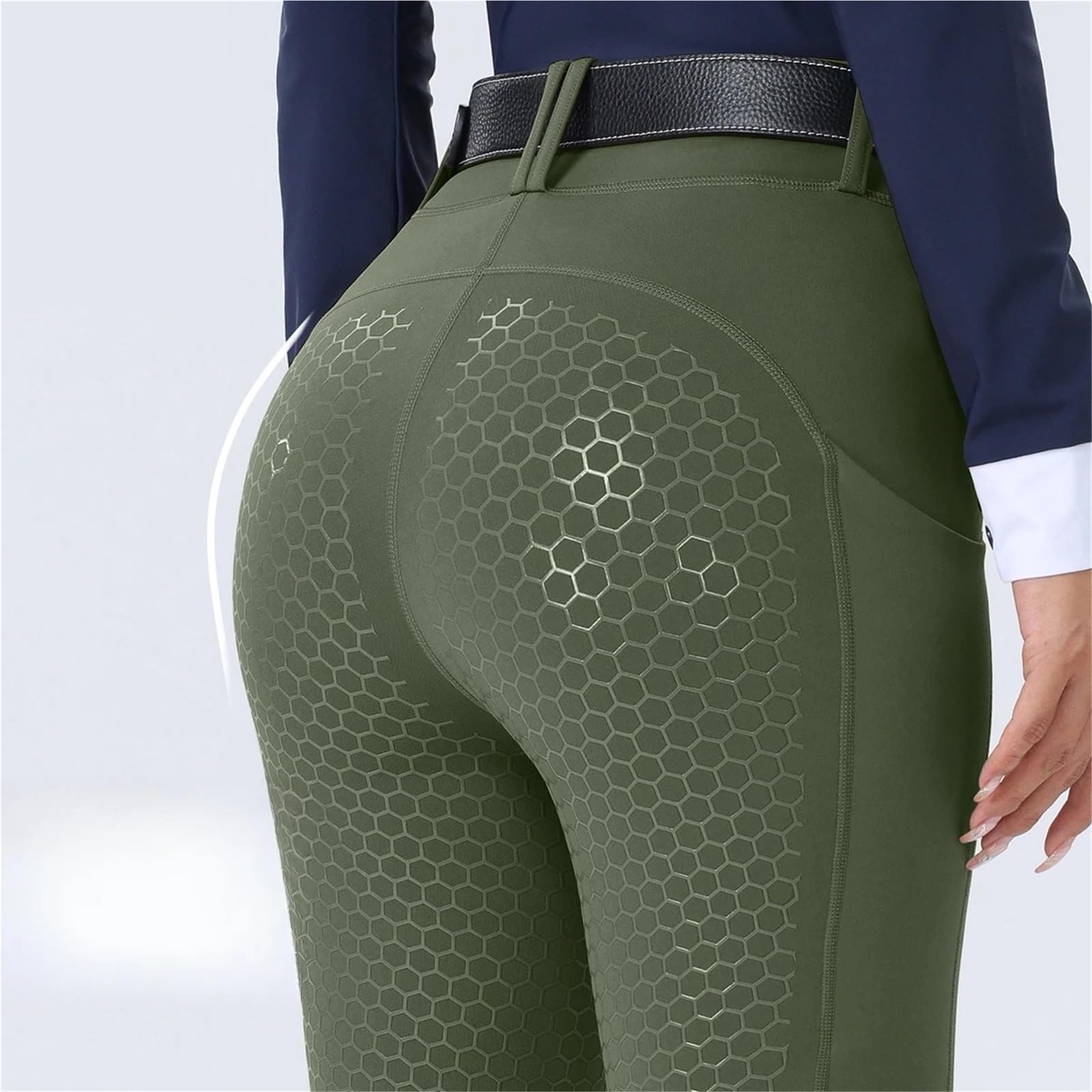 Pantalones De Equitación Pantalones de equitación for Mujer, Silicona, Antideslizantes, Resistentes al Desgaste, elásticos, Cintura Alta, Ajustados, con Bolsillo Mallas De Equitación