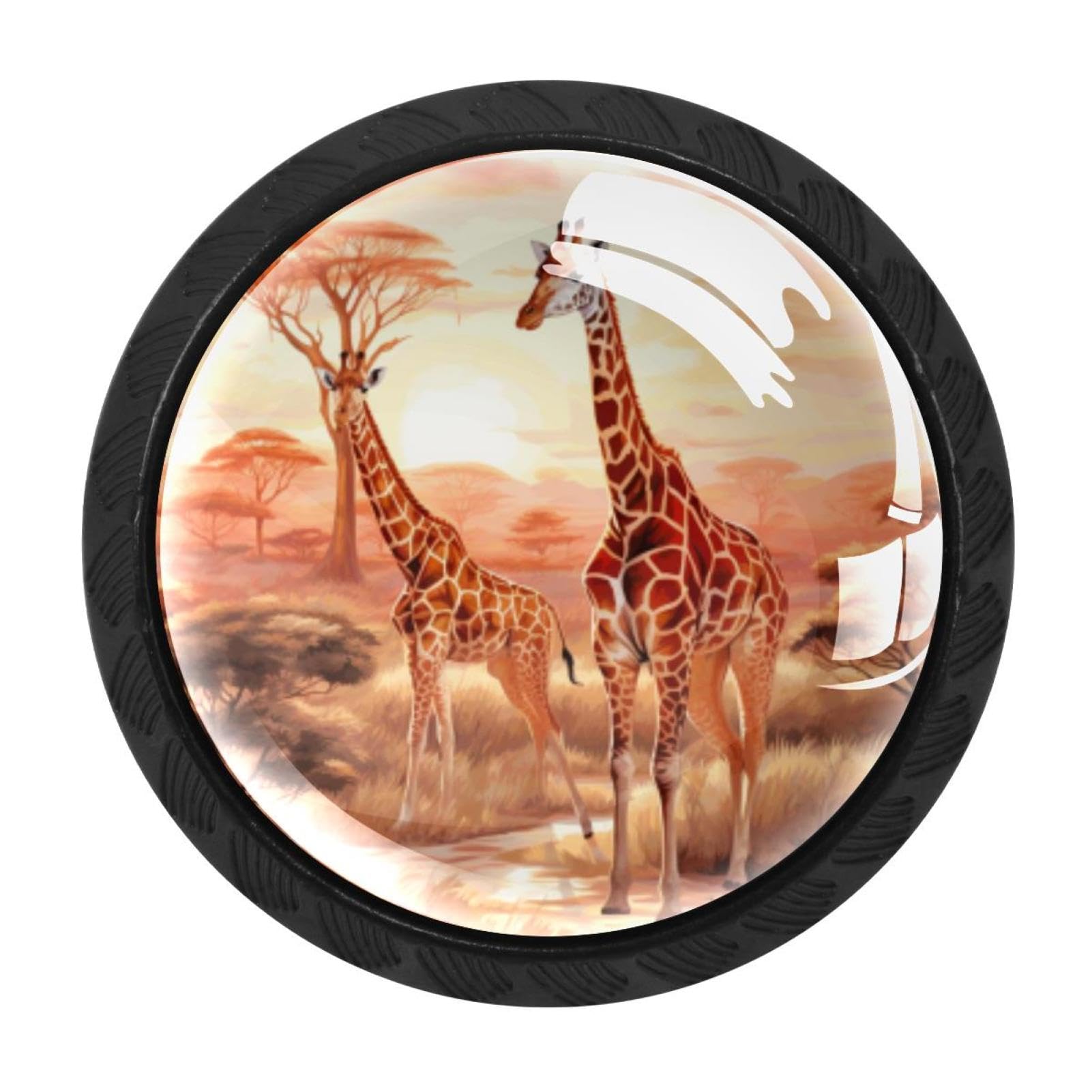 Chenzzzz Multicolored 08 4 Pieces Round Cabinet Knobs Deer Dresser Knobs Pulls Handles With Screws For Drawer Pulls Handles Knobs Door Knobs