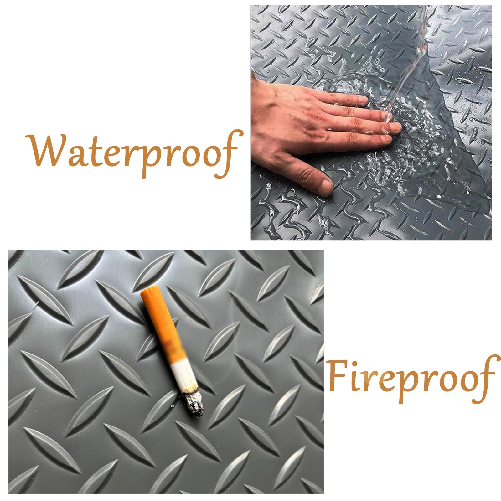 Rollos De Caucho For Pisos, 1x1m,1x3m,1.2x3m,1.3x5m,1.5x6m, Tapete De Estacionamiento Resistente De Grado Comercial, Fácil Deslizamiento, For Remolque De(Grey,1.5x3m/4.9x9.8ft)