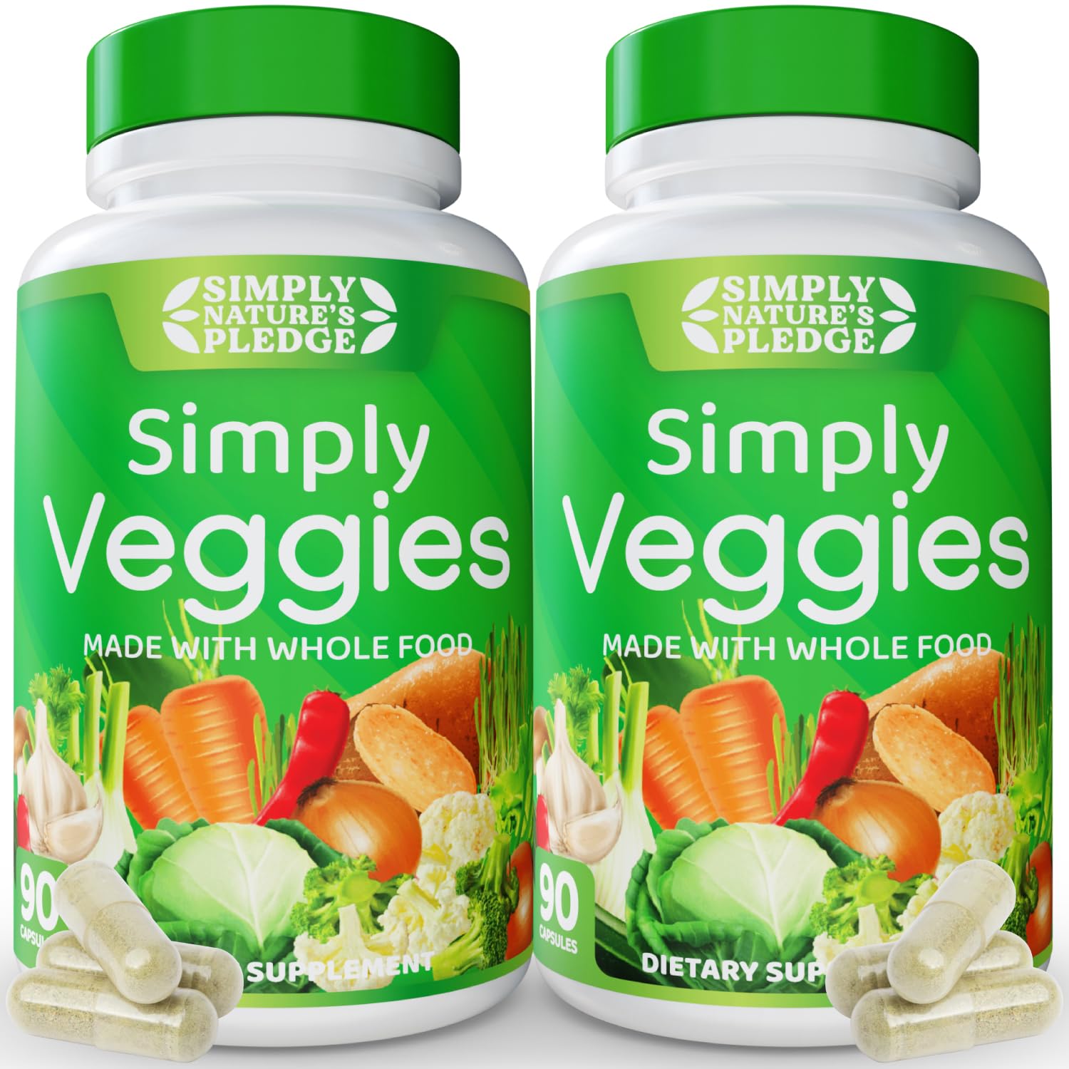 Simply Nature's Pledge Vegetables Superfood Supplement (Pack of 2) 90 Count (Pack of 2)