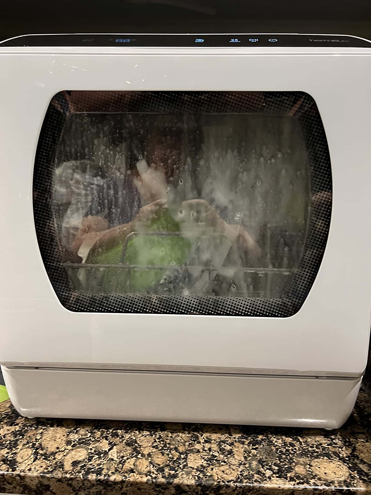 50/mo Finance Hermitlux Countertop Dishwasher, 5 Washing Programs