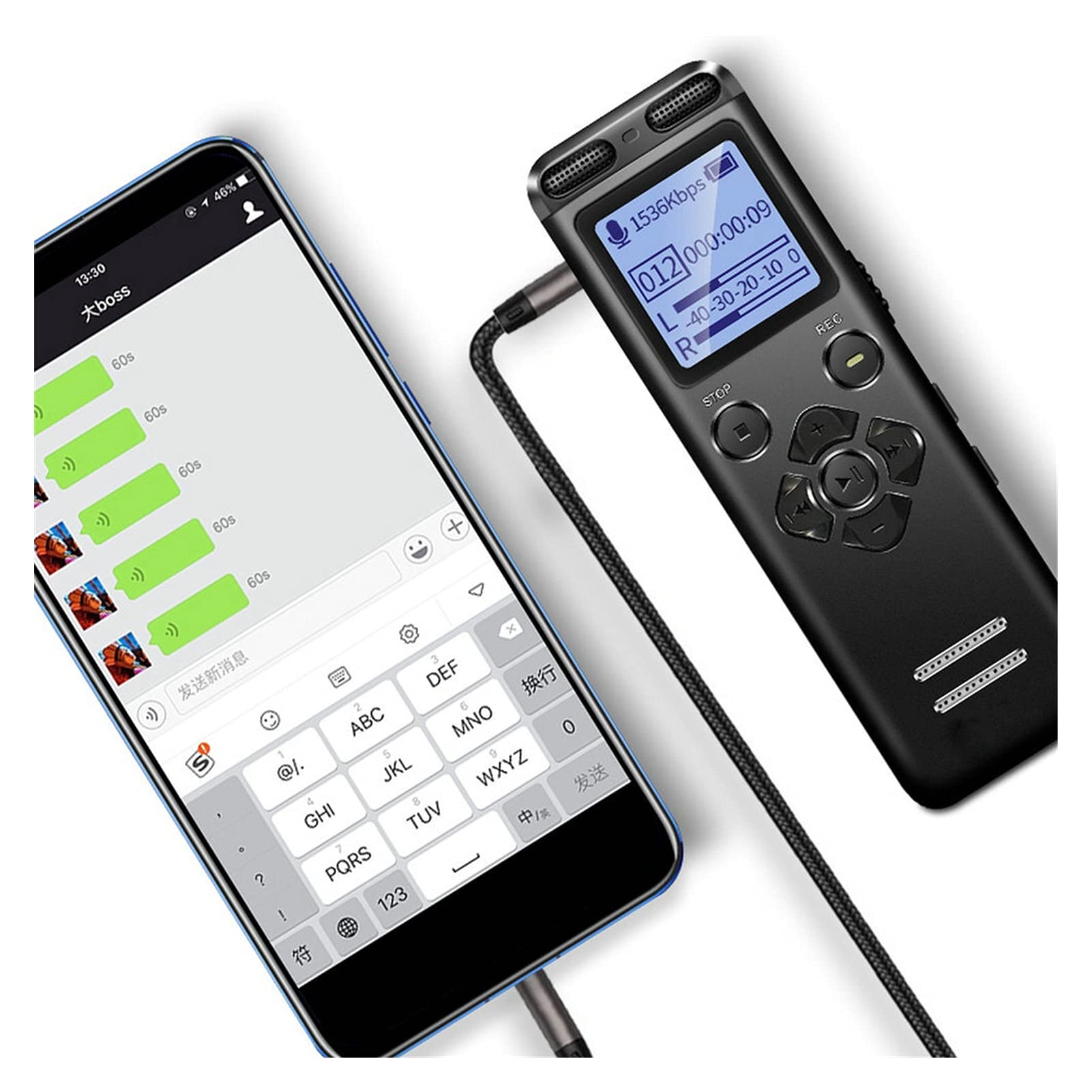 Mikrofon Profesjonalny głos aktywowany Digital Voice Audio Recorder 1 6 GB 32G USB. Nagrywanie długopis non-stop 72HR PCM. Zewnętrzny mikrofon V36.Do konferencji wideo, nagrywania, klasy online, dom