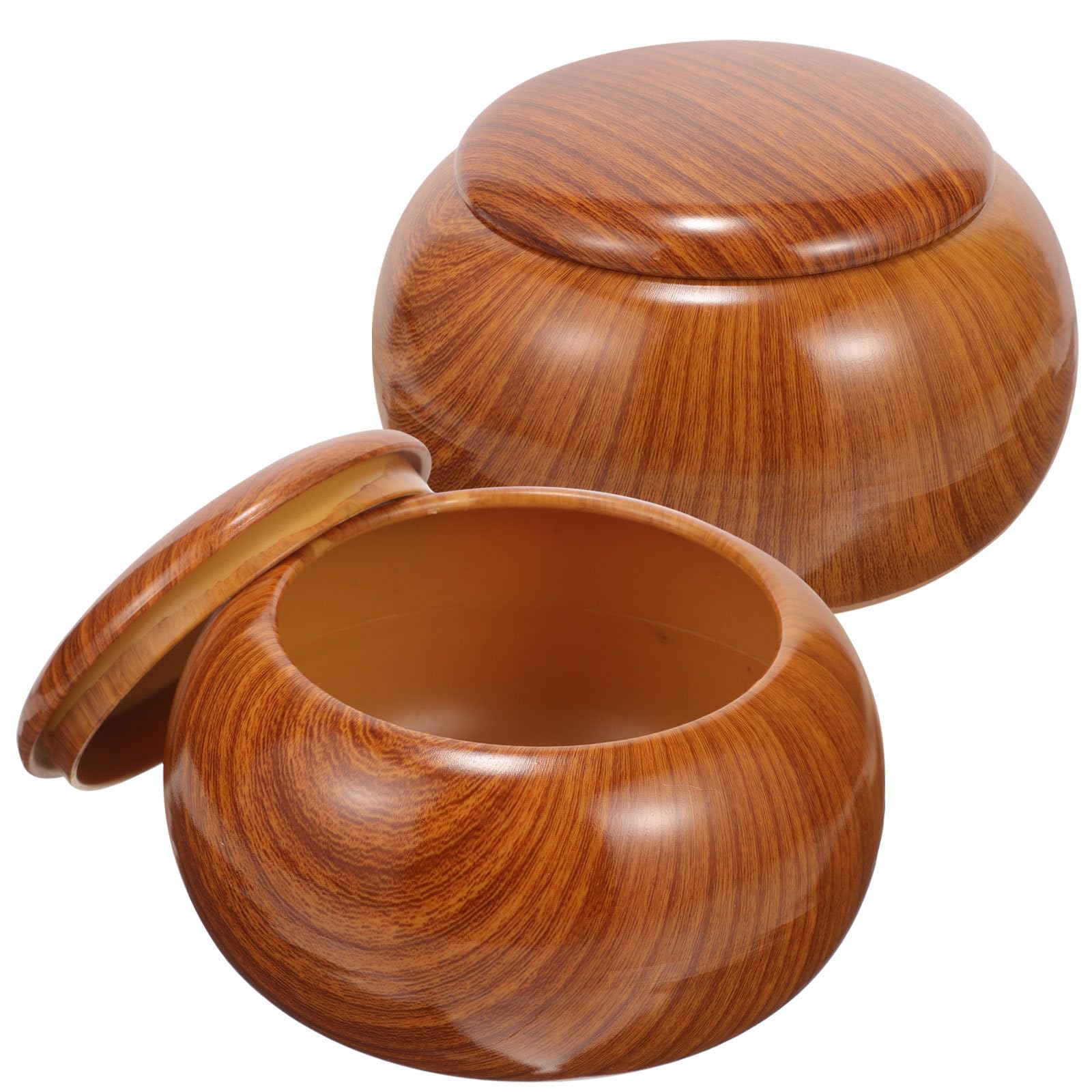UPKOCH 2 PièCes BoîTe De Rangement Pour PièCes De Go, Conteneur En Plastique Imitation Bois, RéSistant, Pour Enfants Et ÉTudiants, 14x14x9cm