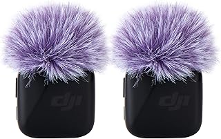 2*Pcs Furry Mic Windscreen for DJI Mic Mini - Mic Wind Muff Suitable for DJI Mini Reduce Wind Noise, Keep Microphone Clean (Purple)