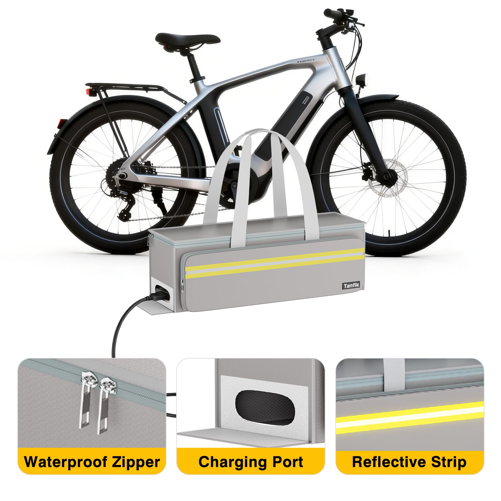 Tamfile Ebike - Custodia per batteria a 8 strati, protezione antincendio, impermeabile, anti-esplosione, protezione da Lipo, per stoccaggio, trasporto, carico