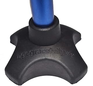Walking Cane Tip Replacement Crutch 4 Leg Foot Pad Sticks Rubber Tips Skid Resistant Self-standing Universal Fit Cane Dia:19mm