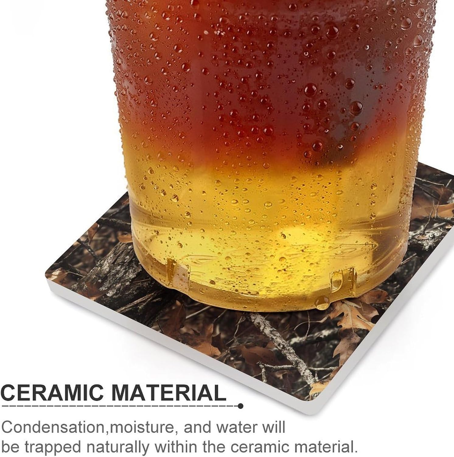 Fashion Camouflage Tree Ceramic Coasters Square Drinks Coaster Coffee Table Decor Table Coaster for Home Bar