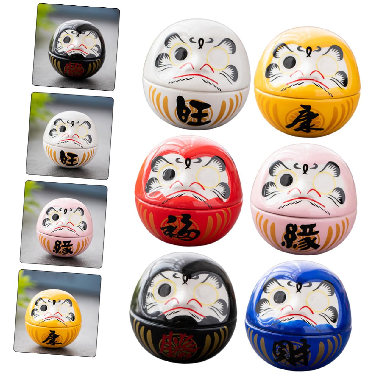 Gatuida 6piezas Adornos de Gato Suerte Japoneses de Cerámica Decoración para Escritorio Adorable Estatua para Vaso Manualidades para Decoración de Hogar