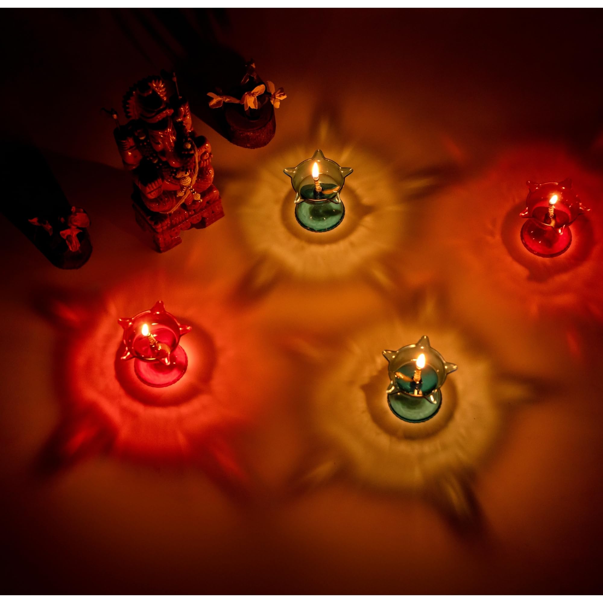FlyMore Transparent 3D Floating Reflection Special Reusable Flower Diya Deepak Colourful Decorative Dussehra Diwali Deepak Oil Diye for Decoration Pack of 4 (RED & Blue) X 2 (B0DGF3ZL6H) Amazon Price History, Amazon Price Tracker