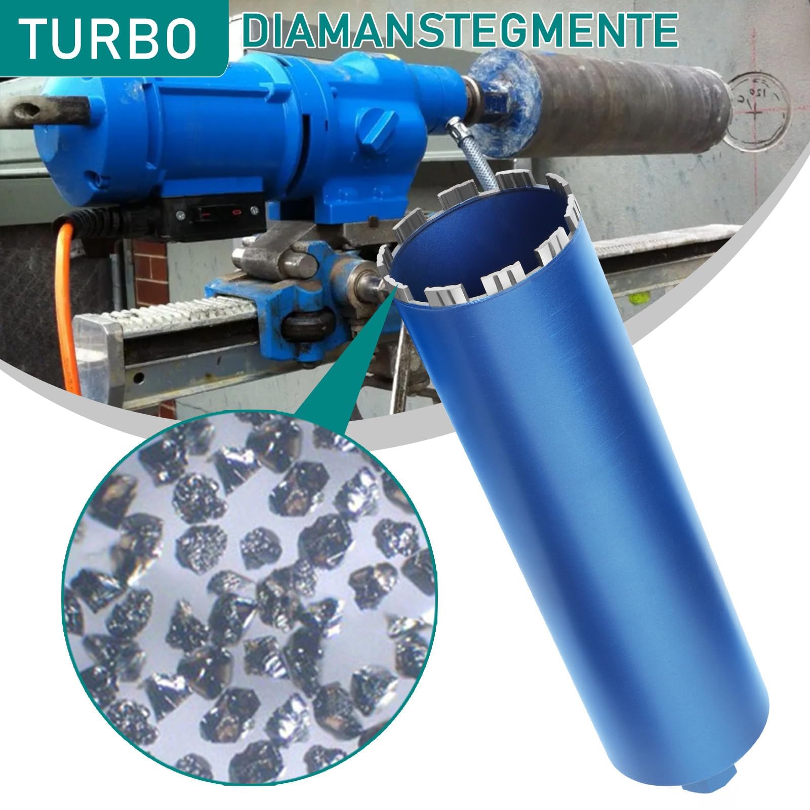 Punta diamantata con adattatore SDS-Max per carotatrice, 1 1/4" UNC Ø122mm