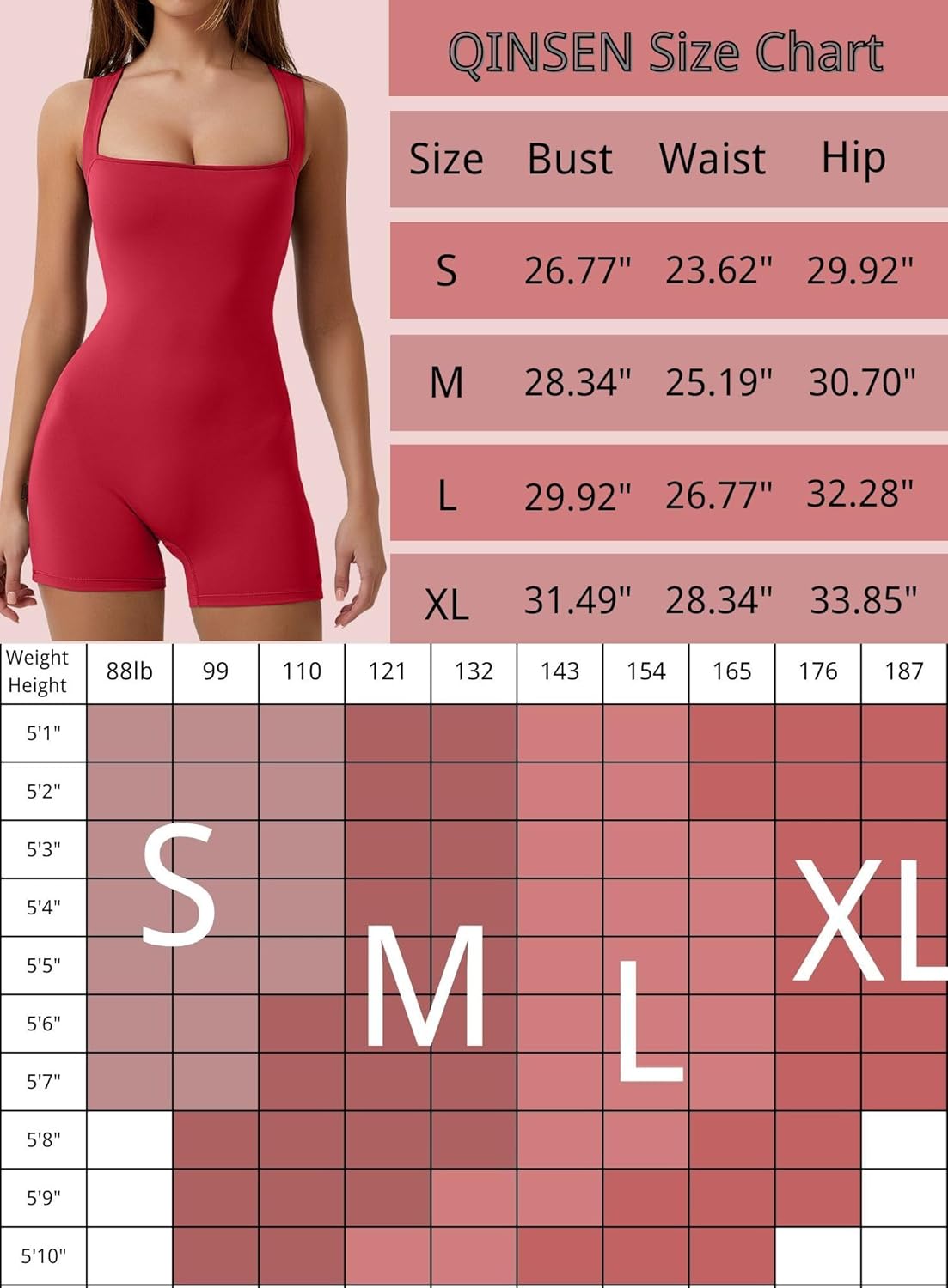 QINSEN Womens Strappy Square Neck Tank Top Tummy Control Bodycon Stretch Shorts Jumpsuit Outfits - Image 6