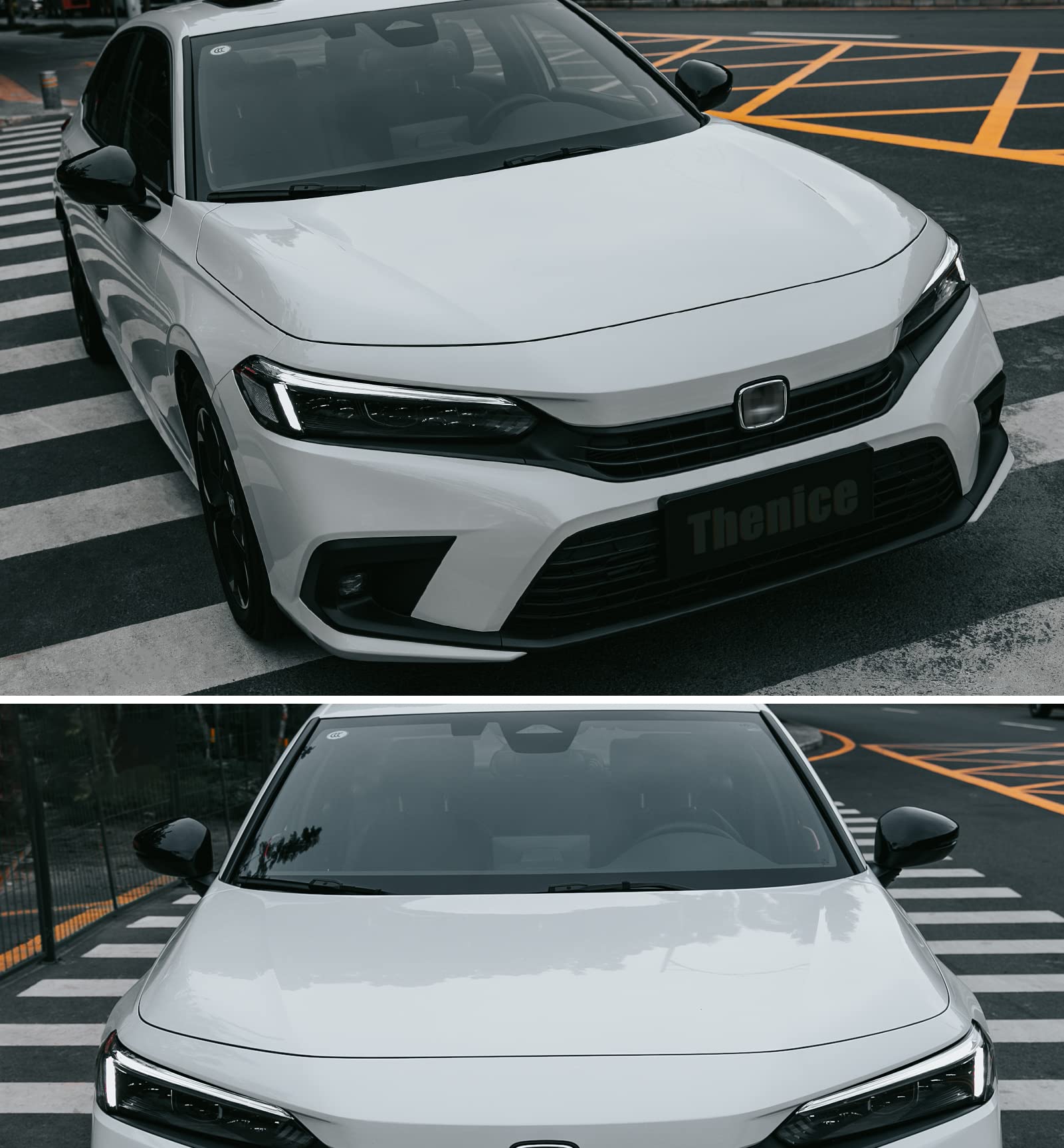 Thenice for Honda Civic Touring 2022 2023 Rearview Mirror Cover Side Rear View Mirror Protector for 11th Gen Civic Touring -Glossy Black