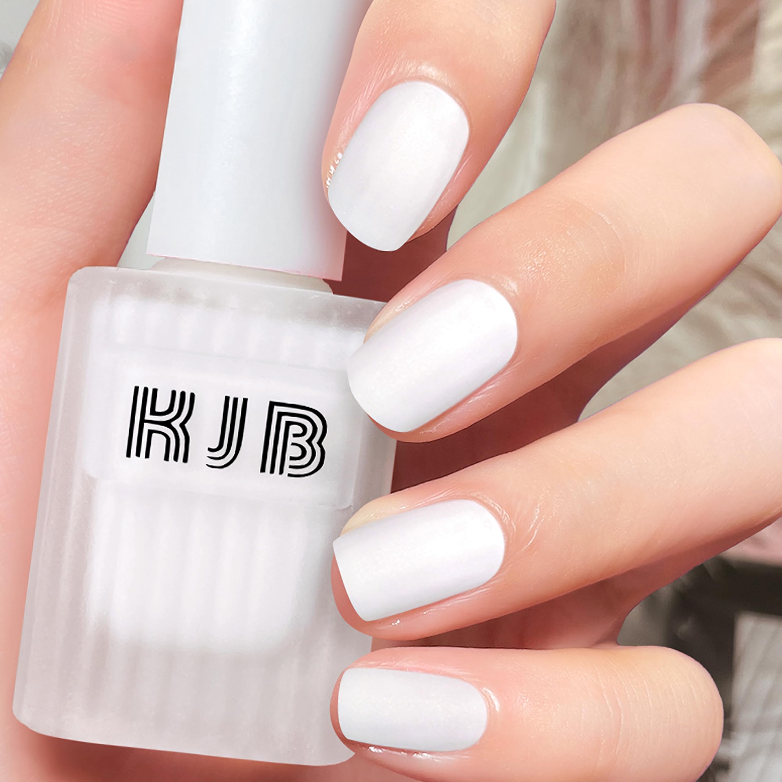 Weiße Matte Nagellacke – Schnell Trocknend Ungiftig – Langanhaltender Wasserbasierter Nagellack für Frauen Nail Art Maniküre Kunst Ohne UV-Lampe, Milch Tee Farbe Regulärer Nagellack, 12ml (White)