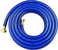 Vista 46 de Manguera de jardín de PVC de 1/2 pulgada, manguera de agua flexible con accesorios macho y hembra, sin fugas, resistente, para uso doméstico, al