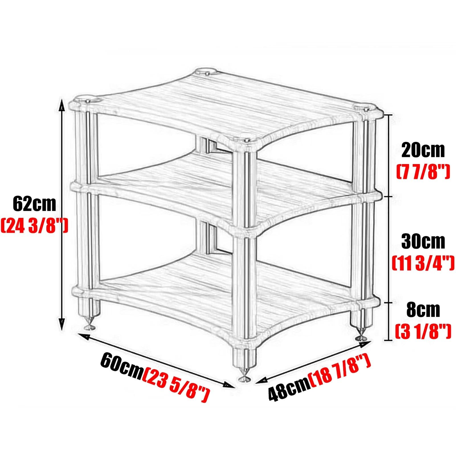 Armadio in legno a 1 2 3 4 ripiani aperti Stere Vide scaffalatura per stampanti, console di gioco, TV box e giradischi, mobili da ufficio (marrone, 60 x 48 x 62 cm)