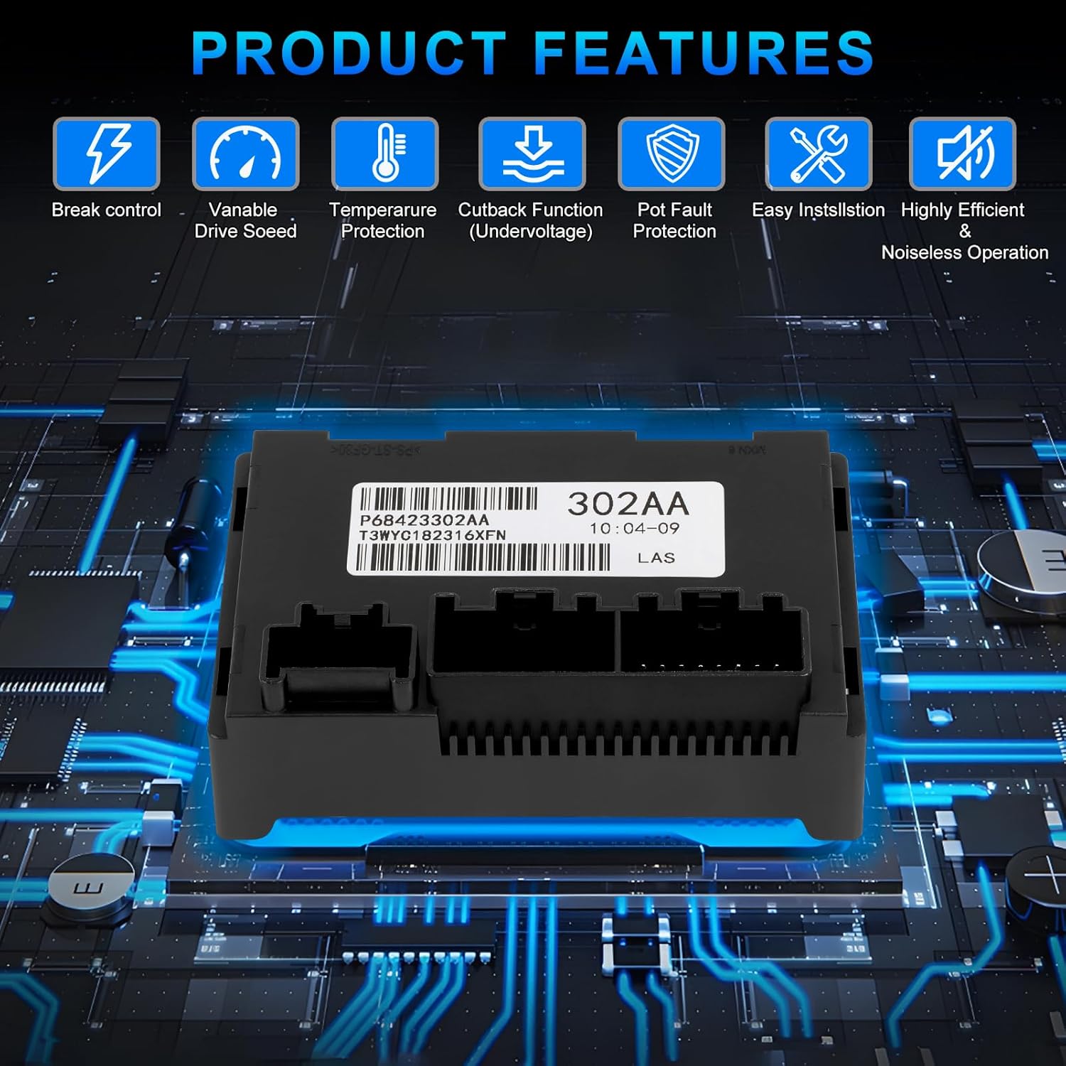 Transfer Case Control Module Compatible with 2019-2020 Jeep Grand Cherokee Dodge Durango, 8-Speed Automatic Transmission, Replaces OE# 68423302AA P68423302AA