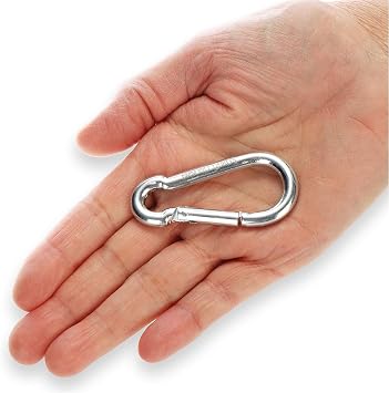 Badem10 Carabiner 6 MM Spring Hook Stainless Steel Lock Fishing Rod Mountaineering Camping Supplies Swing Key Hanger Lock 5PCS