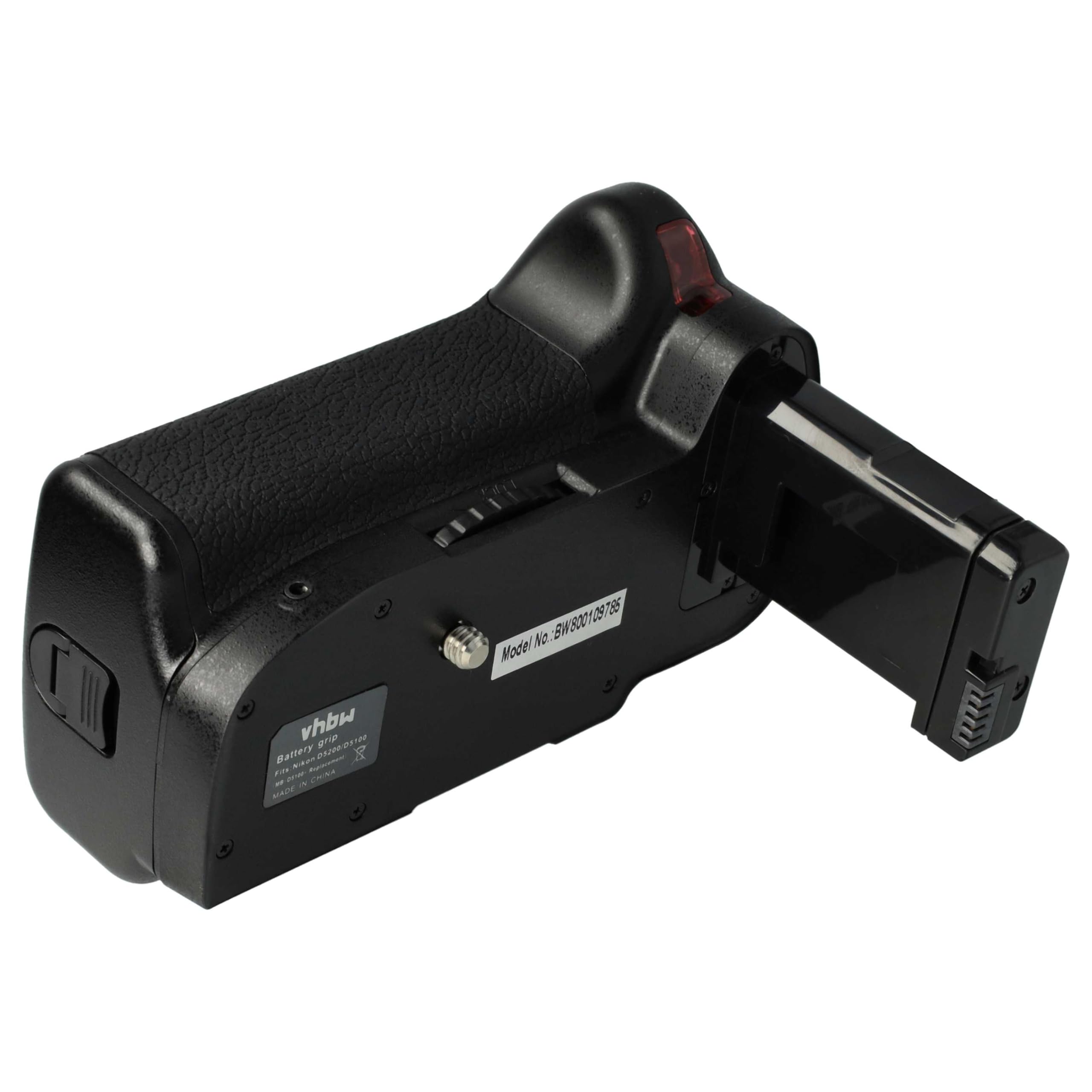 vhbw impugnatura battery grip compatibile con Nikon D5100, D5200, D5300 fotocamera reflex, incl. ghiera di selezione, plastica/metallo