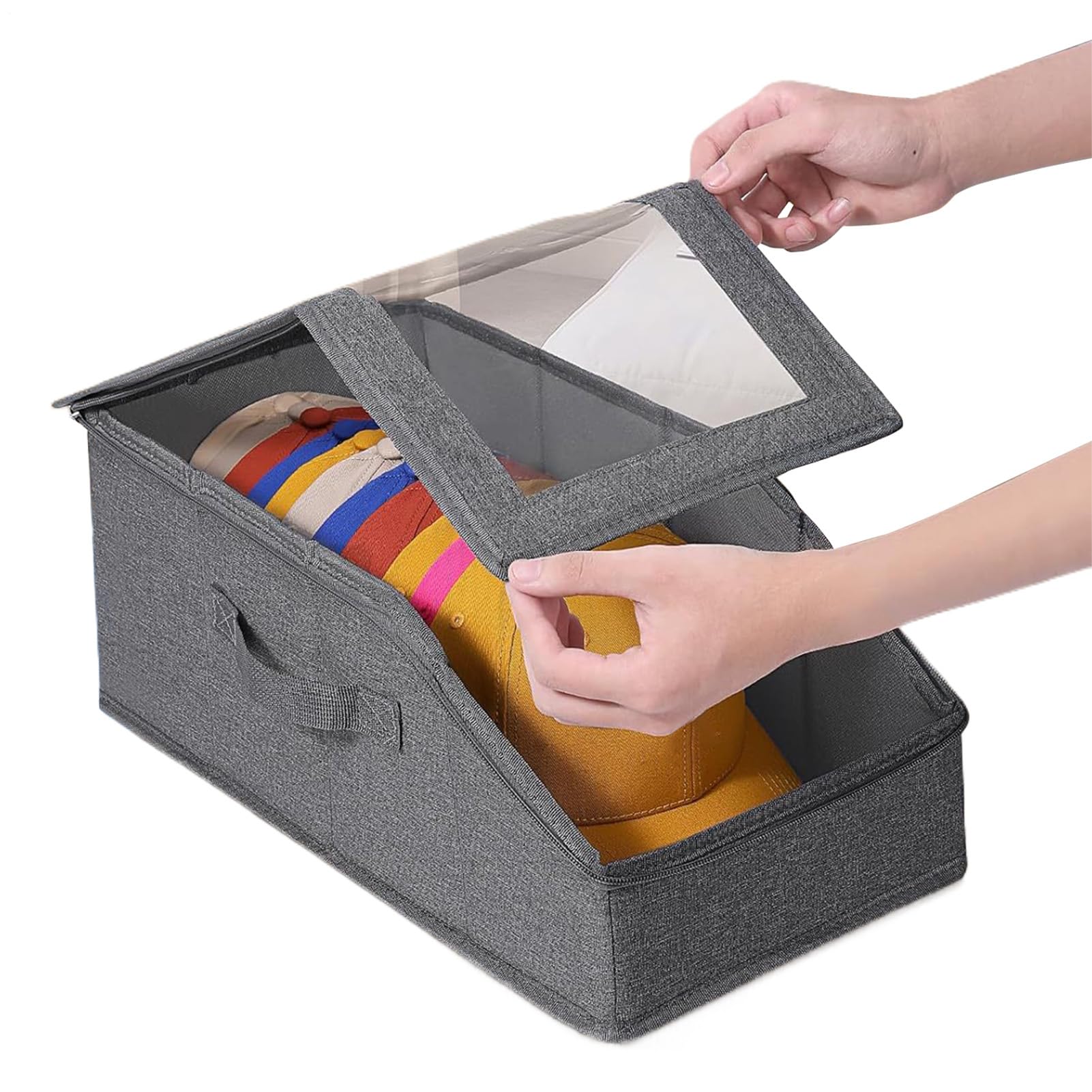 Genérico Organiseur de chapeaux - Grande trousse de 2 pièces anti-poussière avec grande capacité | Capacité pour 28 chapeaux pour armoire, chambre, salon, armoire, vêtements et