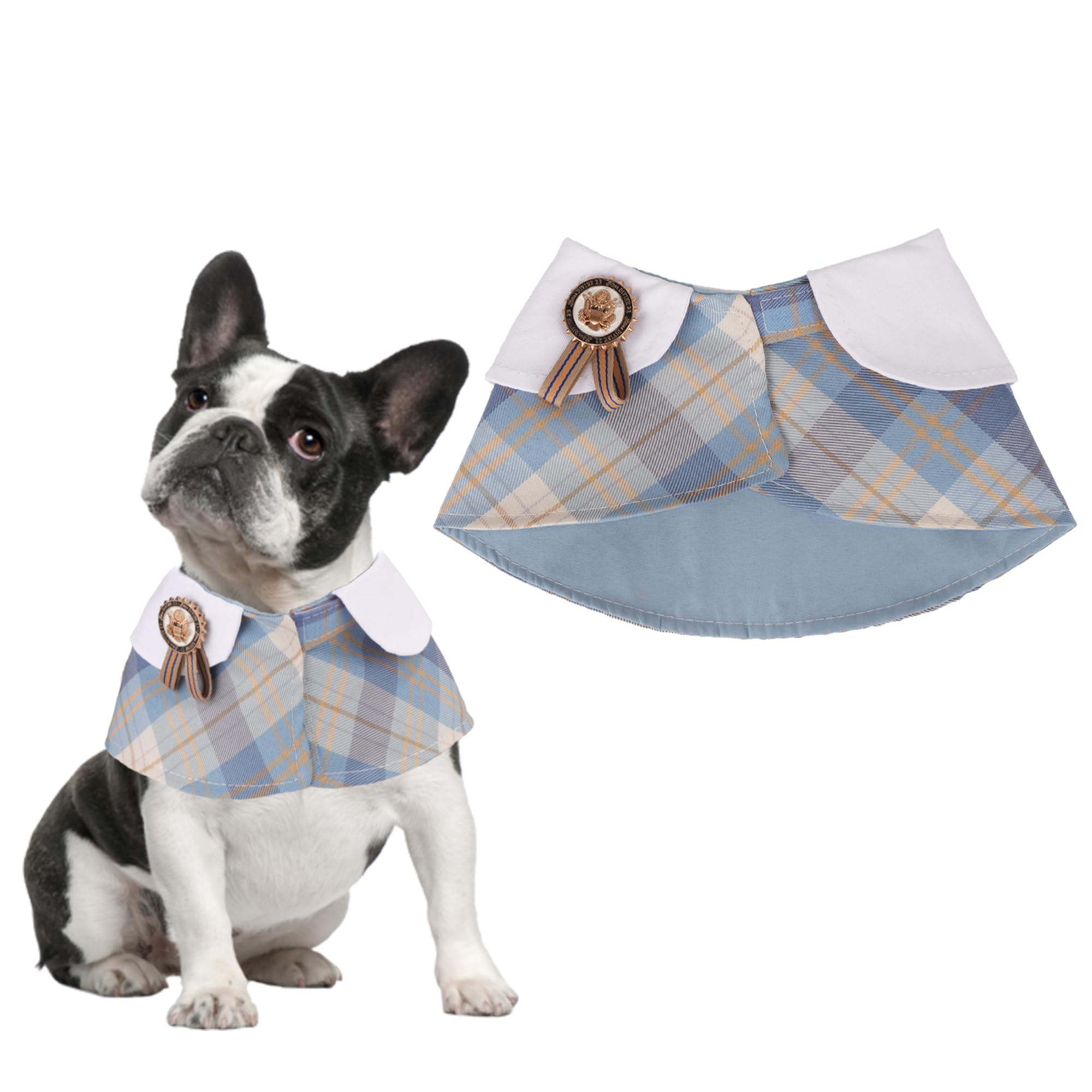 Costume pour chien ADOGGYGO cape bleue à carreaux pour petit animal taille M