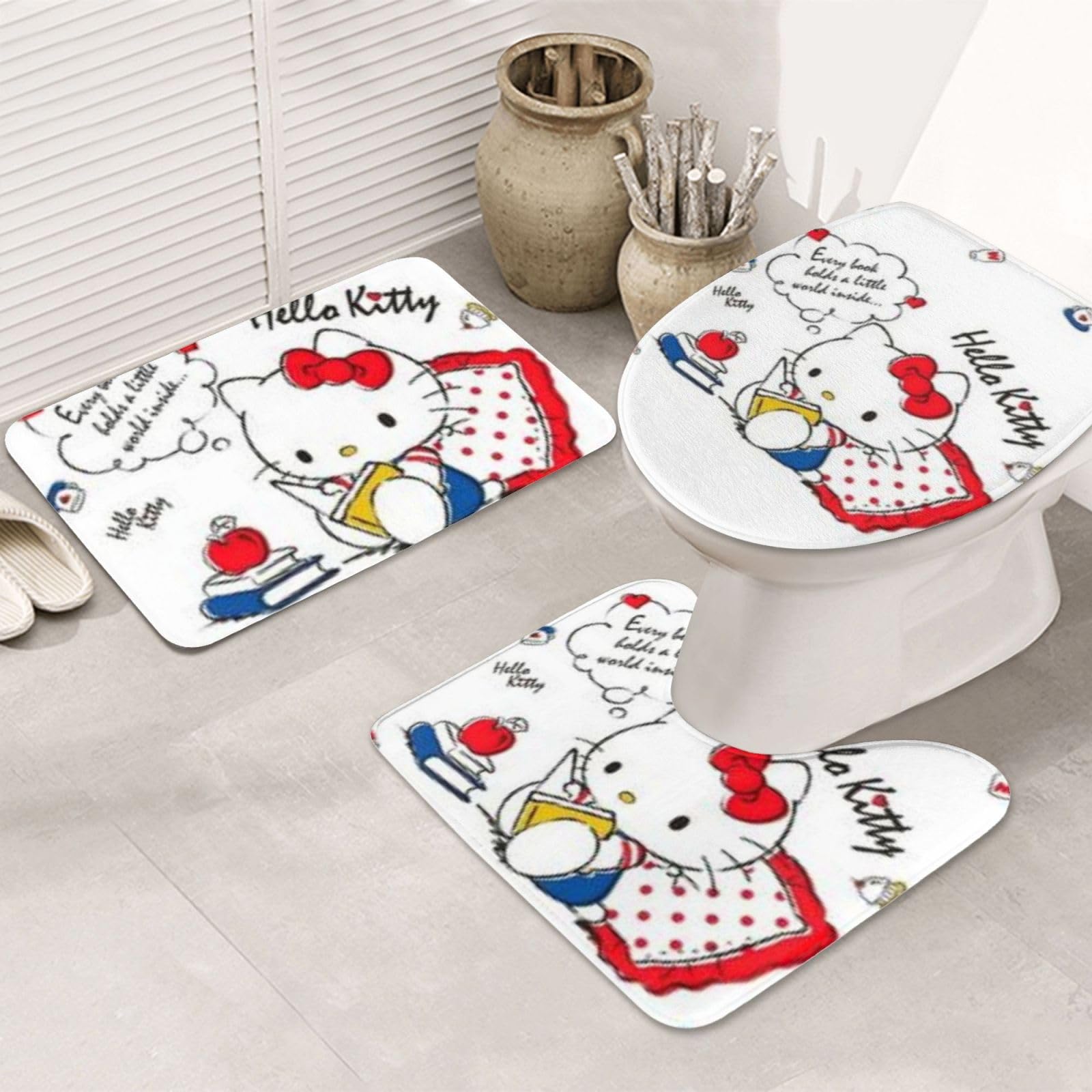 Amazon｜ハローキティ トイレマット 足元マット セット 3点セット 便座