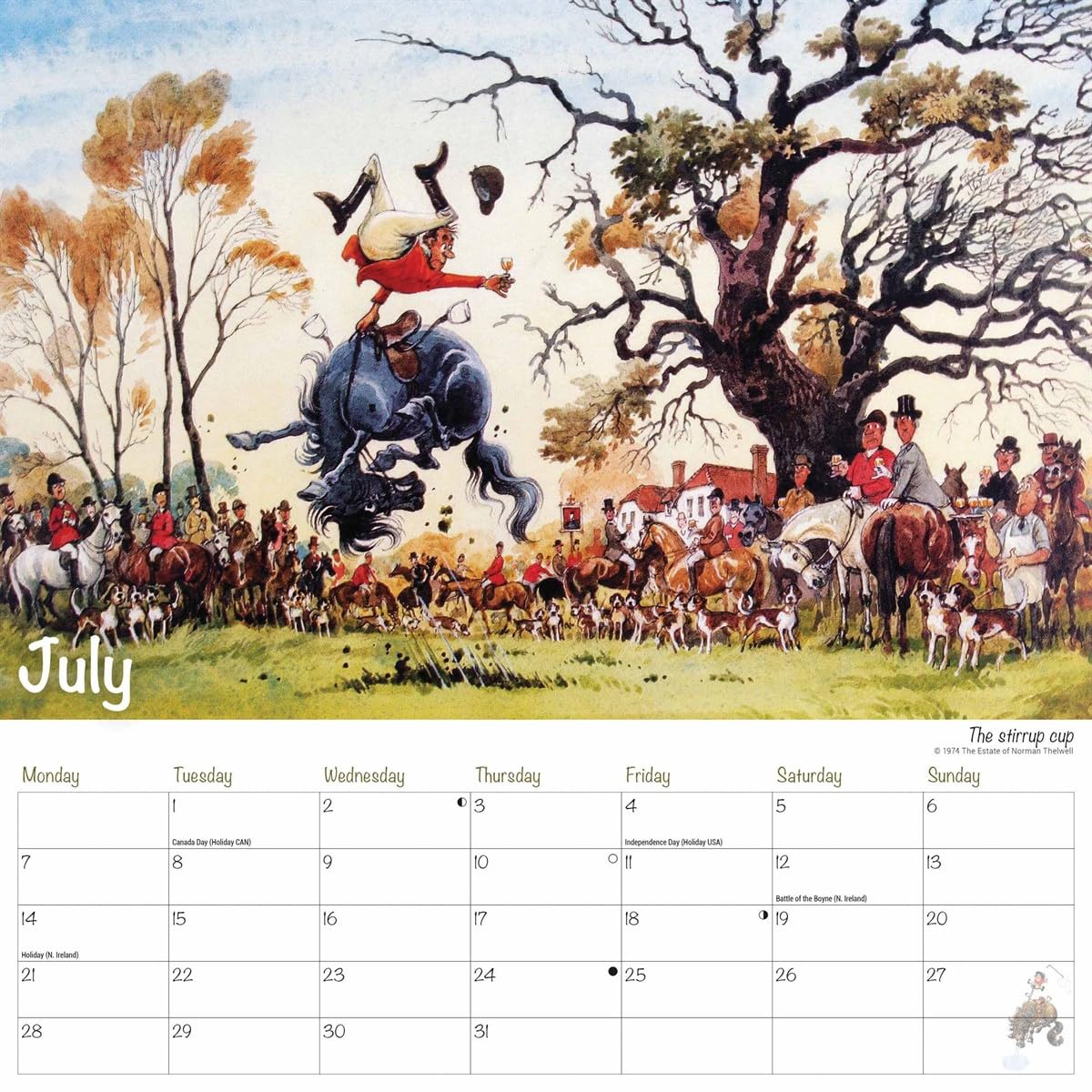 Calendrier Mural Thelwell 2026 – Illustrations Humoristiques De Chevaux – Format 305 X 305 Mm – Sans Emballage Plastique – Idéal Déco Bureau Ou Maison - 6