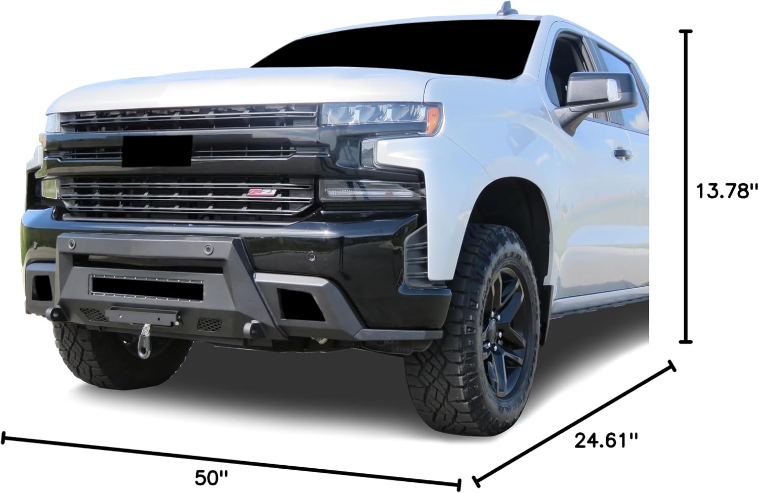 Black Horse Armour III Heavy Duty Front Winch Bumper with Winch Textured Black Compatible with 2019-2021 Chevrolet Silverado 1500|2022-2022 Chevrolet Silverado 1500 LTD-AR3HD05NL-W12