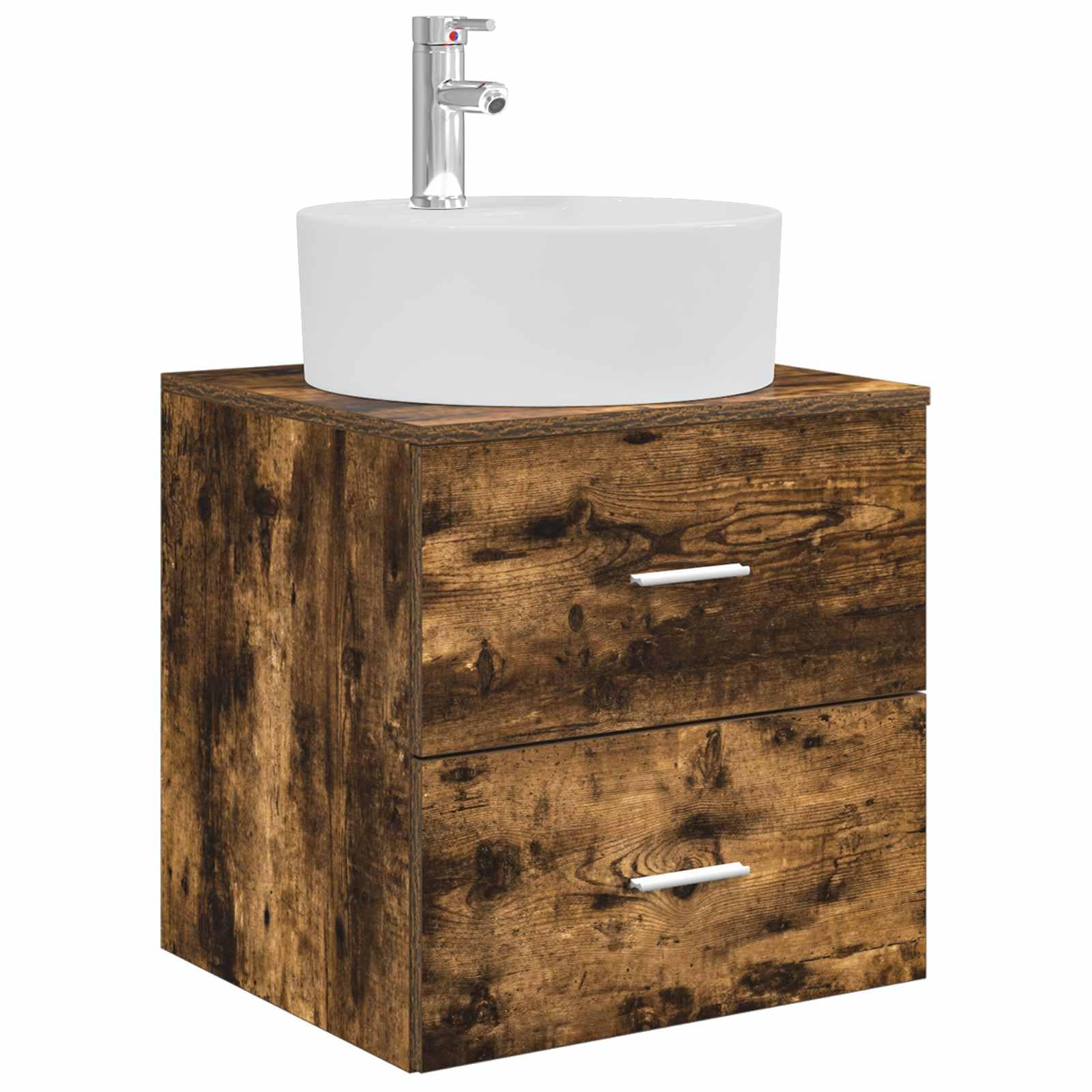 Vidaxl Wall-Mounted Sink Vanity Smoked Oak 49.5 X 44.5 X 65 Cm