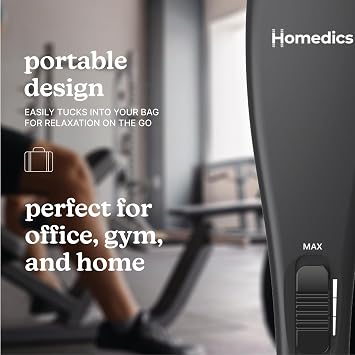 Homedics Deep Tissue Percussion Massager with 3 Speeds, 5 Attachments, and Long Handle for Hard-to-Reach Areas