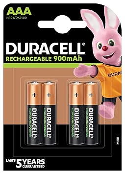 Duracell AAA Rechargeable Ultra Type Batteries 850 mAh, Pack of 4