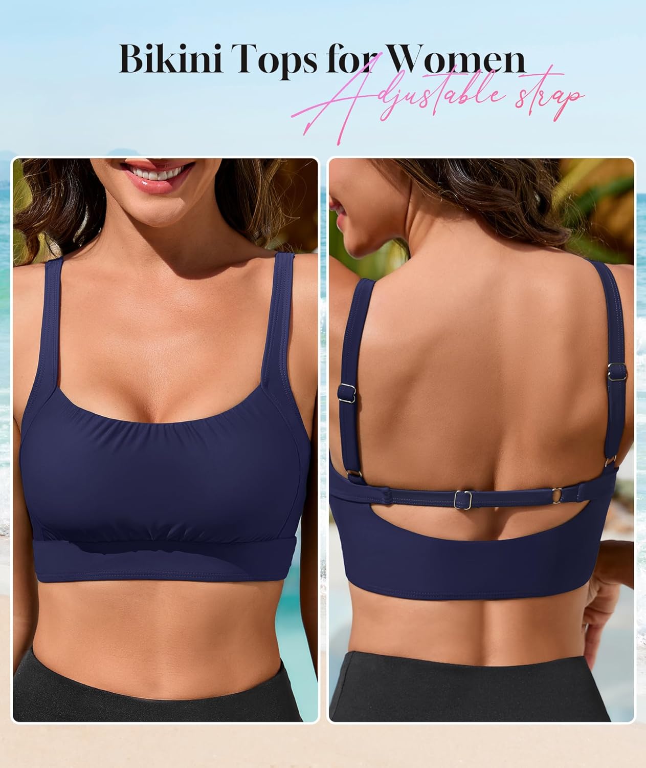 Womens Fashion Bikini Swim Top Comfortable Supportive Sports Bra Swimsuit Top for Swimming Beach Yoga - Image 4