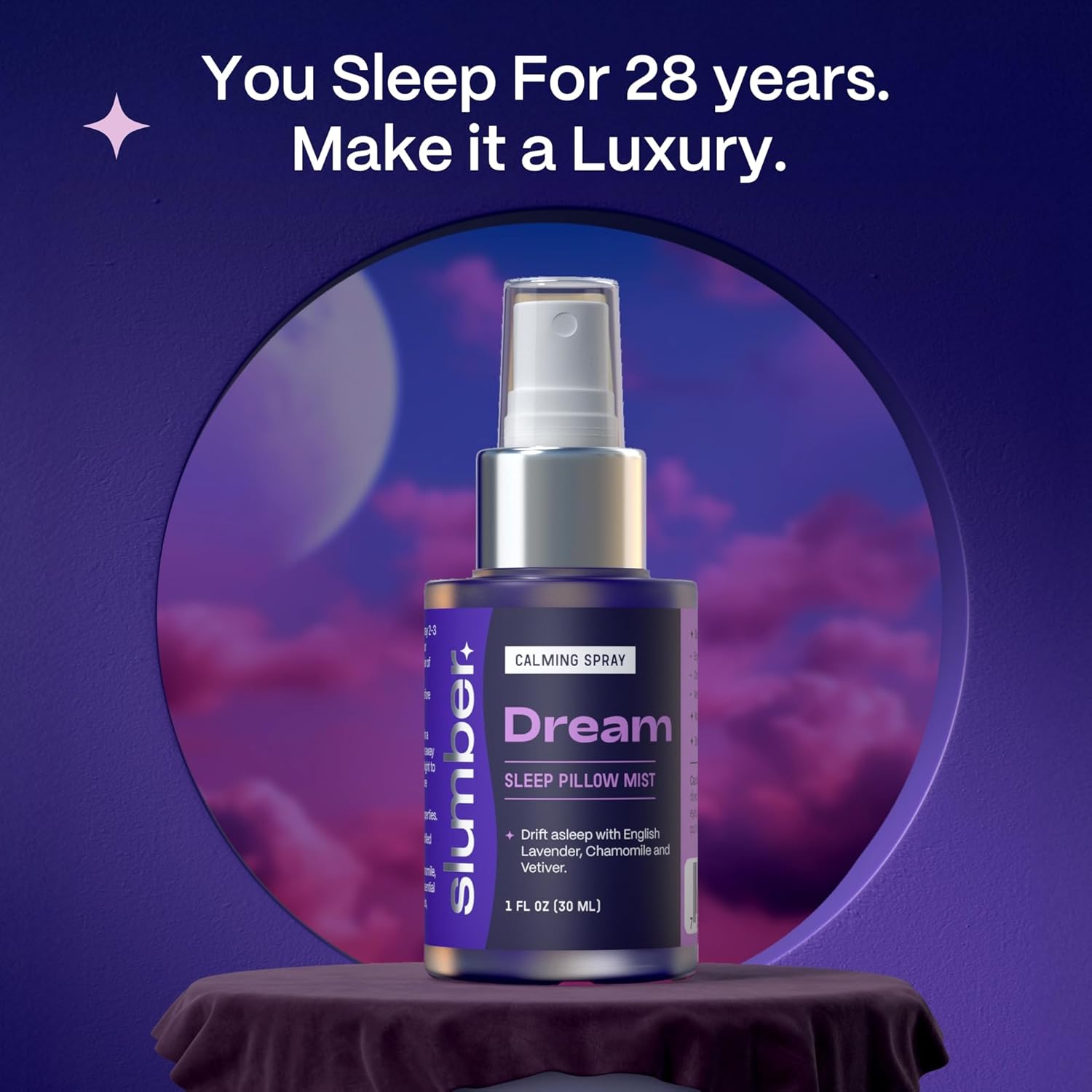 Slumber Dream Sleep Pillow Spray with Pure Essential Oils of Lavender, Chamomile, and Vetiver, Spa Aromatherapy Mist for Luxury Bedtime Relaxation Routine, Plant Based Natural Spray, 30 ML - Image 9