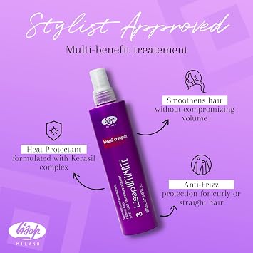 Lisap Ultimate Straight Fluid, Straightening Spray for Frizzy Hair, Smoothening & Heat Protectant Formula, Damage & Heat Protectant for Hair, Suitable for All Hair Types