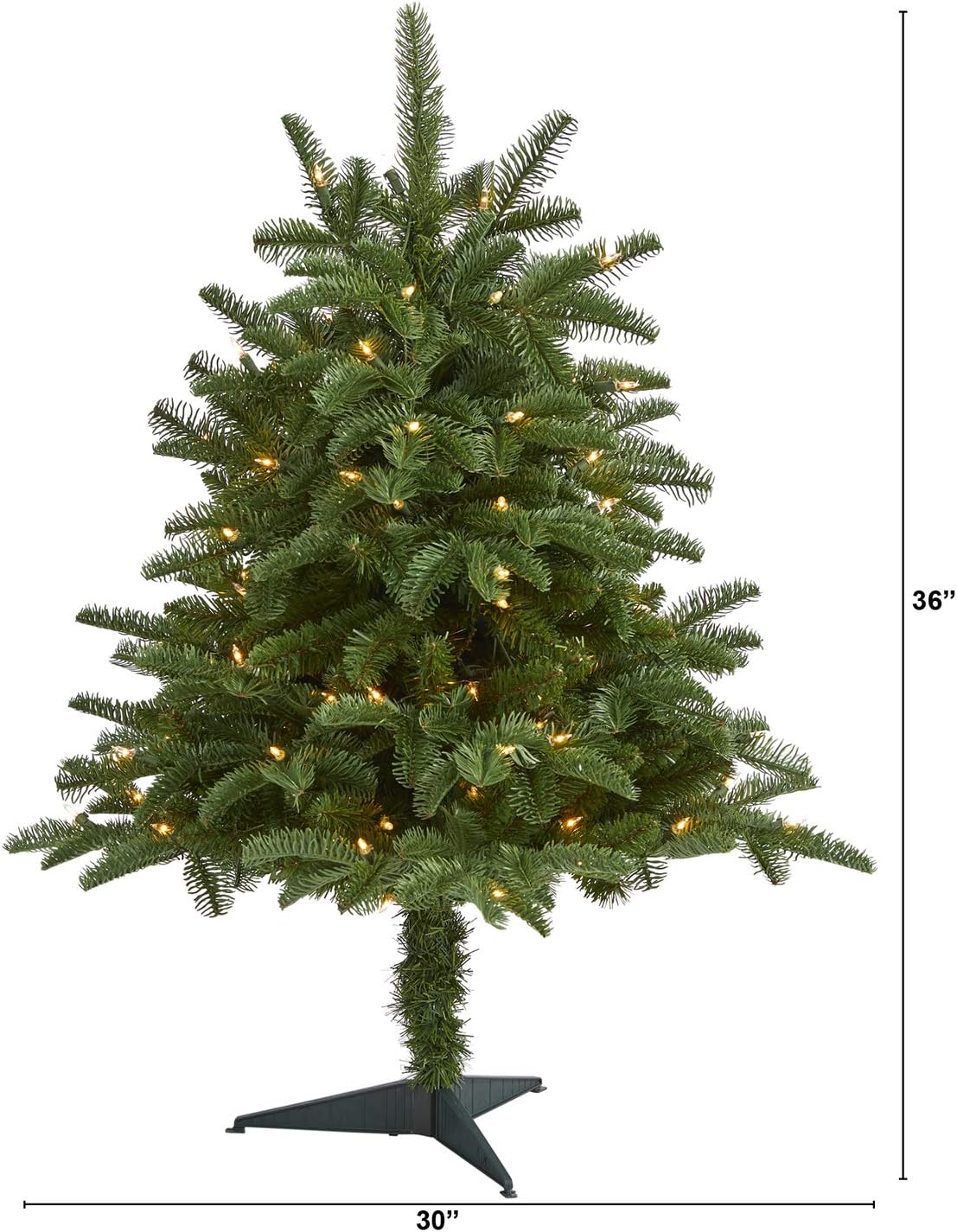 Nearly Natural 3ft. South Carolina Spruce Artificial Christmas Tree with 100 White Warm Light and 458 Bendable Branches