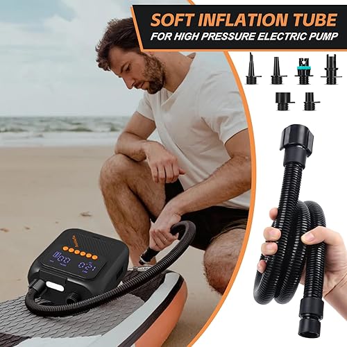Miniatura 7 de Manguera de tabla de remo para tabla de remo inflable, barco, tienda de campaña, piscina, alfombrilla compatible con bomba eléctrica de tabla de