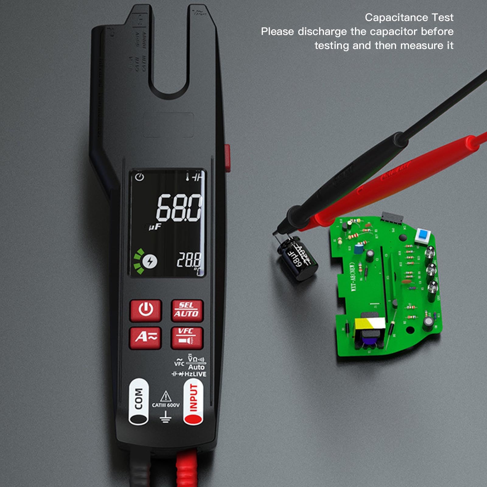 Cęgi prądu stałego AC, cyfrowy kolorowy wyświetlacz, wielofunkcyjny multimetr o wysokiej precyzji z funkcją VFC dla elektryków i użytku domowego, materiał ABS